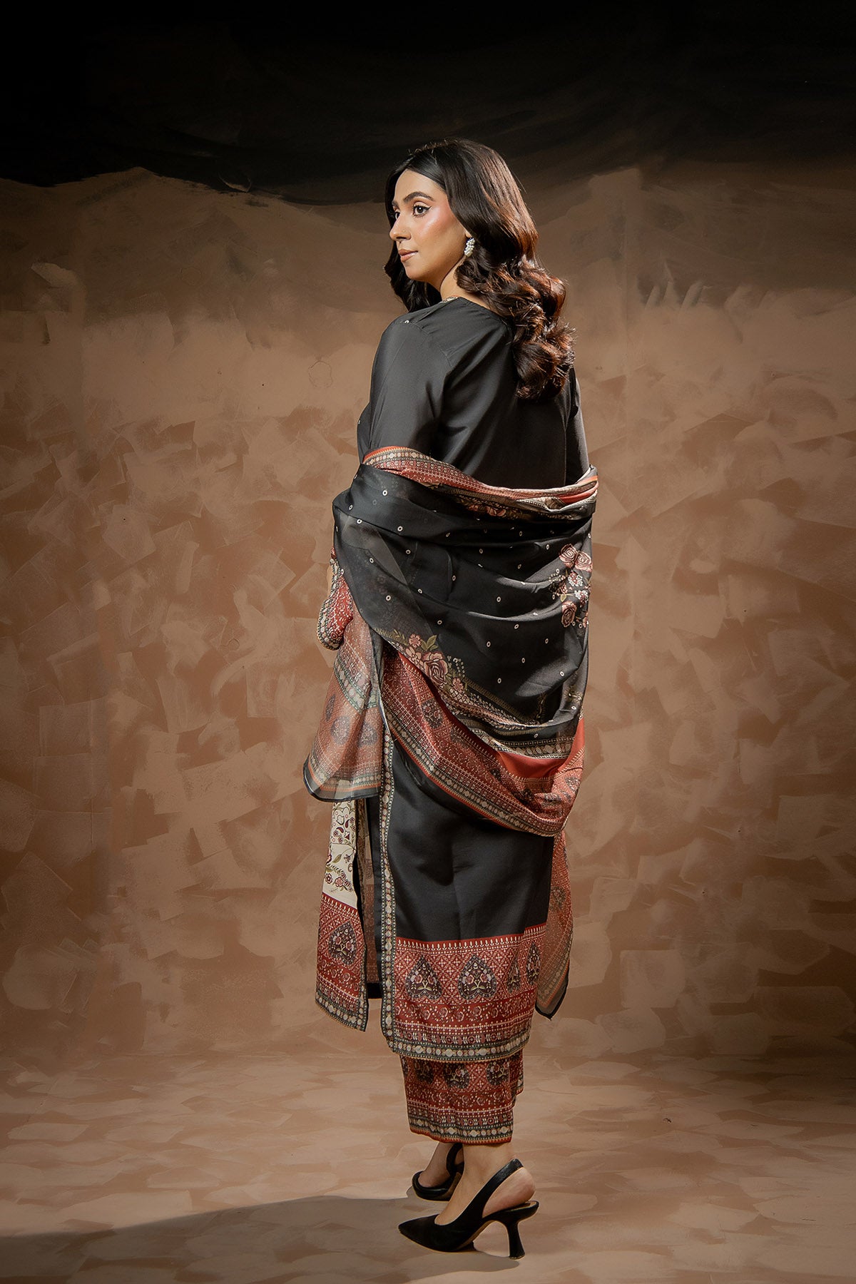 Noir Heritage Printed 3-Piece Suit