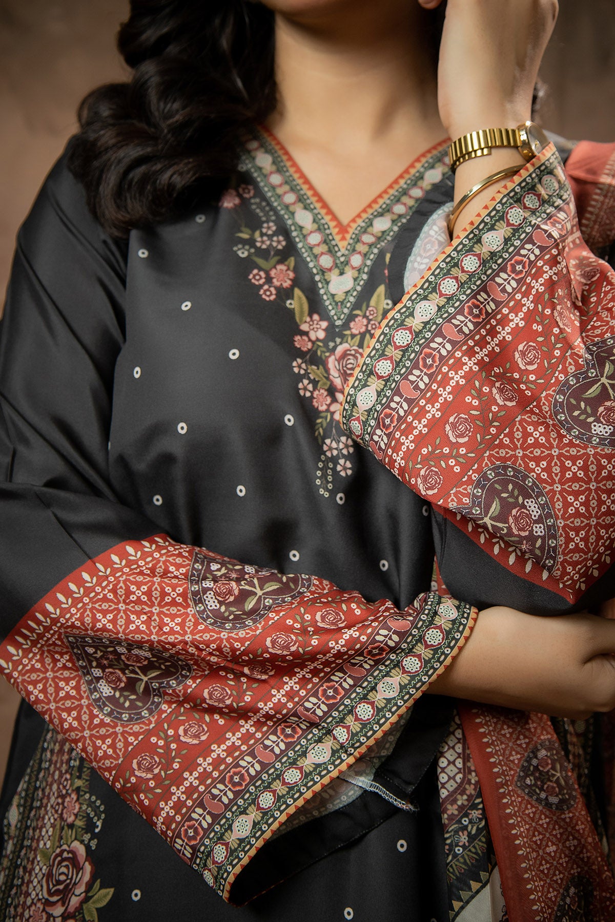 Noir Heritage Printed 3-Piece Suit