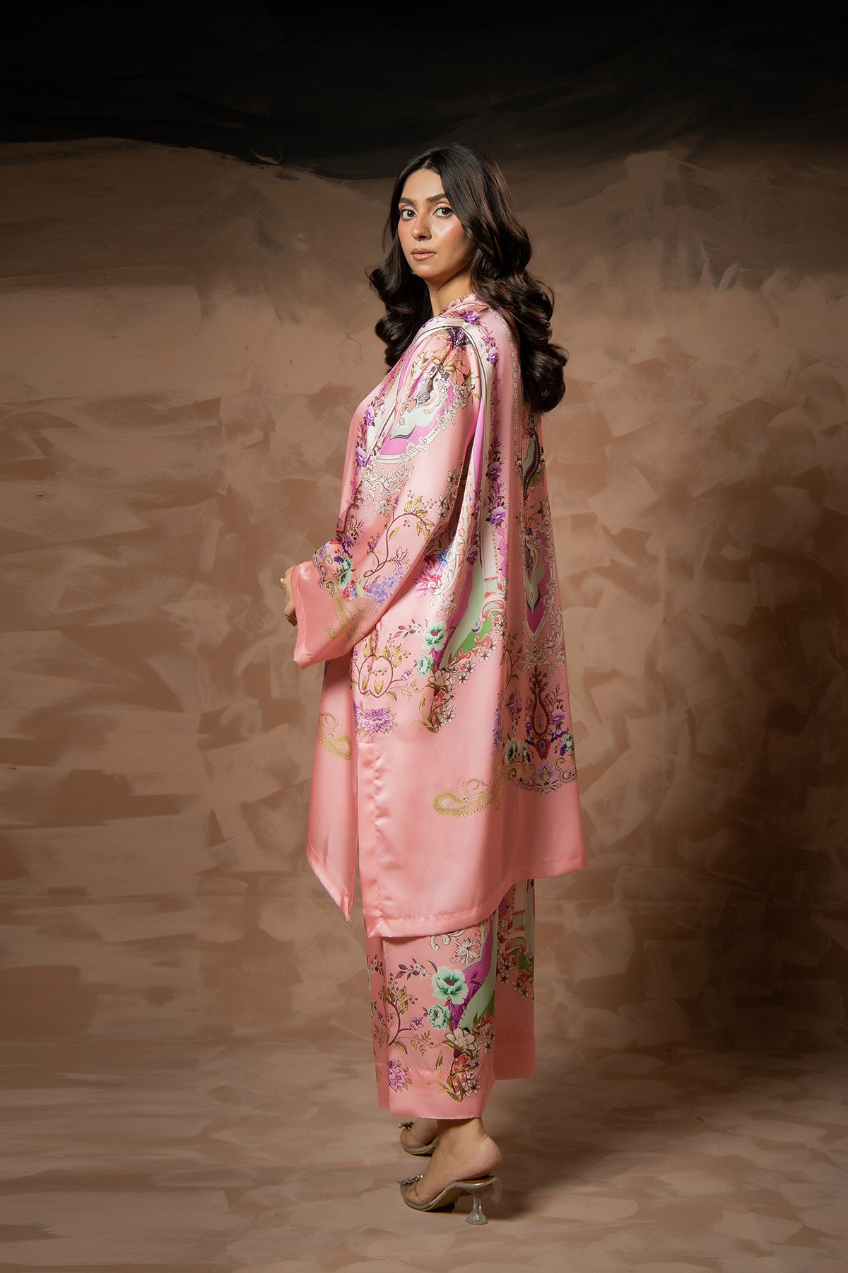 Blush Garden Printed Kaftan Set