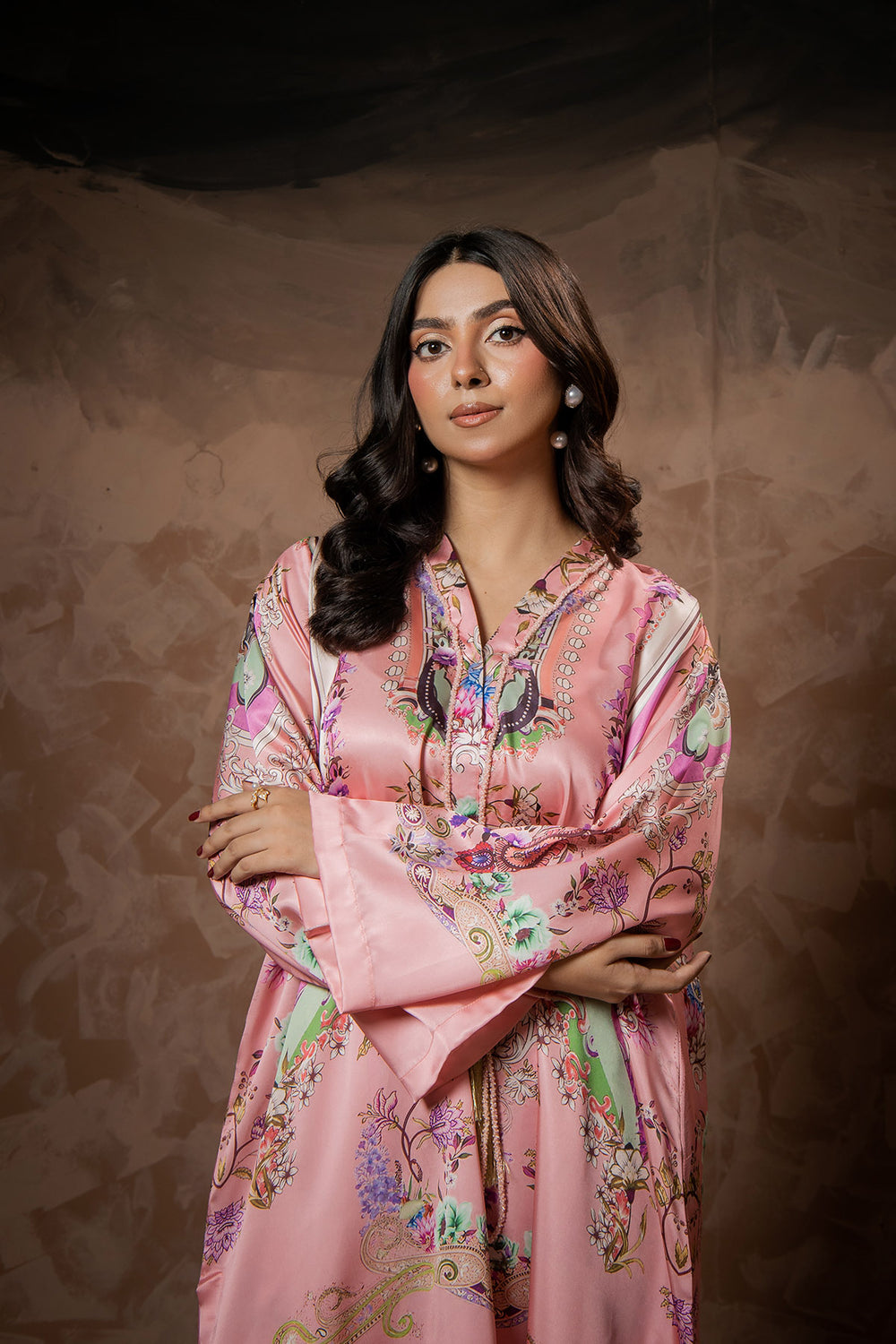 Blush Garden Printed Kaftan Set