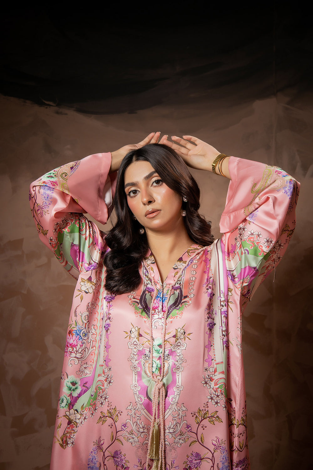 Blush Garden Printed Kaftan Set