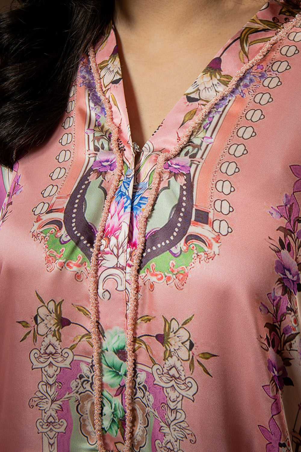 Blush Garden Printed Kaftan Set