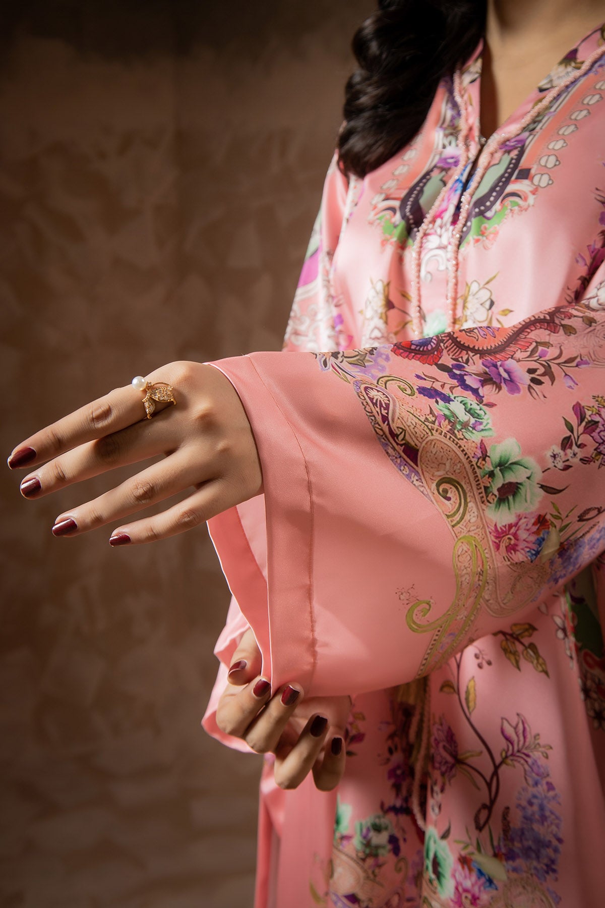 Blush Garden Printed Kaftan Set
