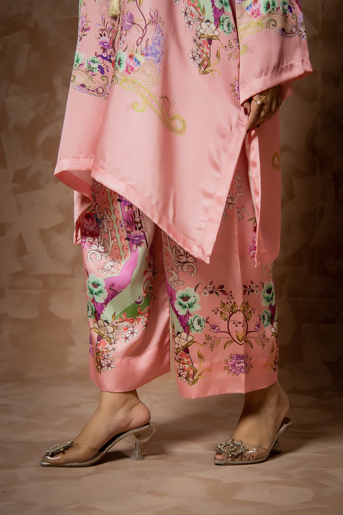 Blush Garden Printed Kaftan Set