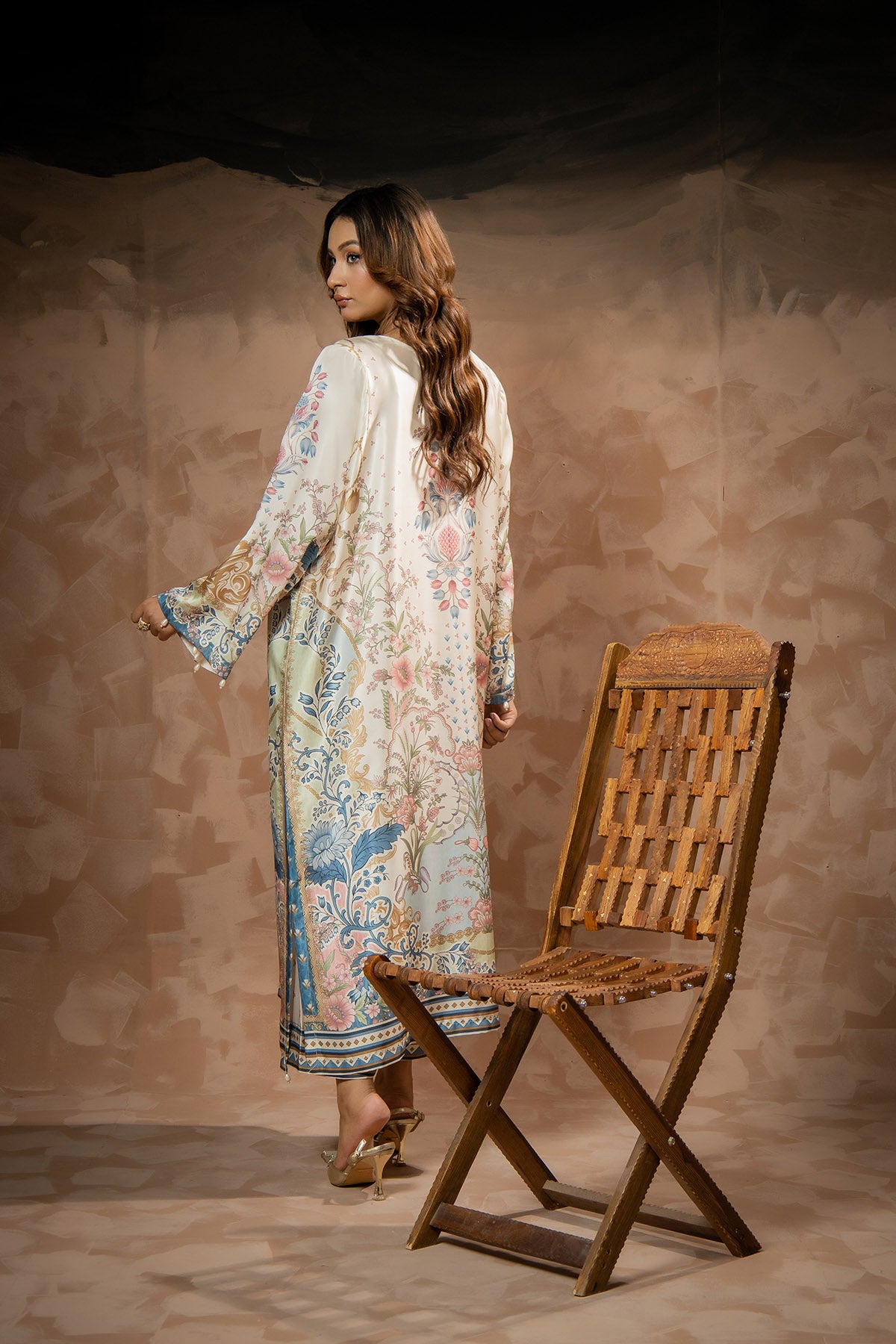 Ivory Bloom Printed Kaftan