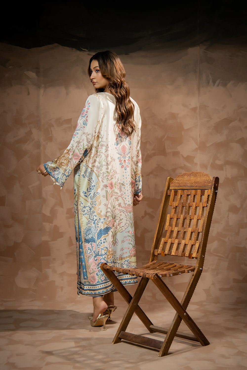 Ivory Bloom Printed Kaftan