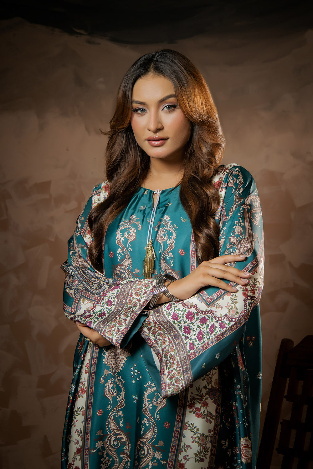 Emerald Bloom Printed Kaftan