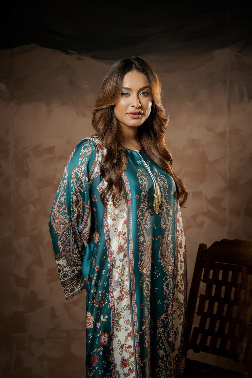 Emerald Bloom Printed Kaftan