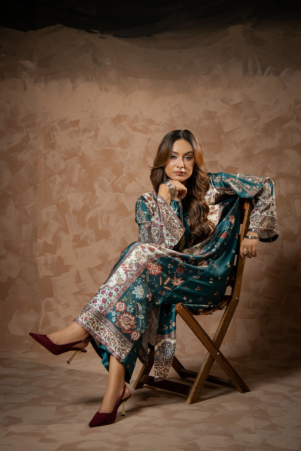 Emerald Bloom Printed Kaftan