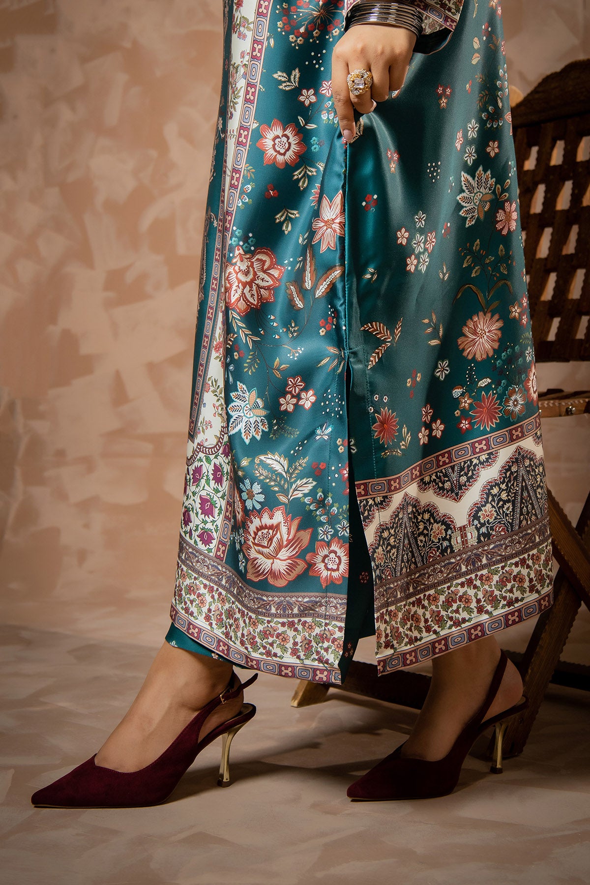 Emerald Bloom Printed Kaftan