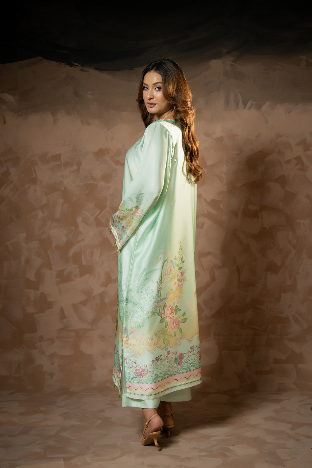Mint Garden Printed Kaftan