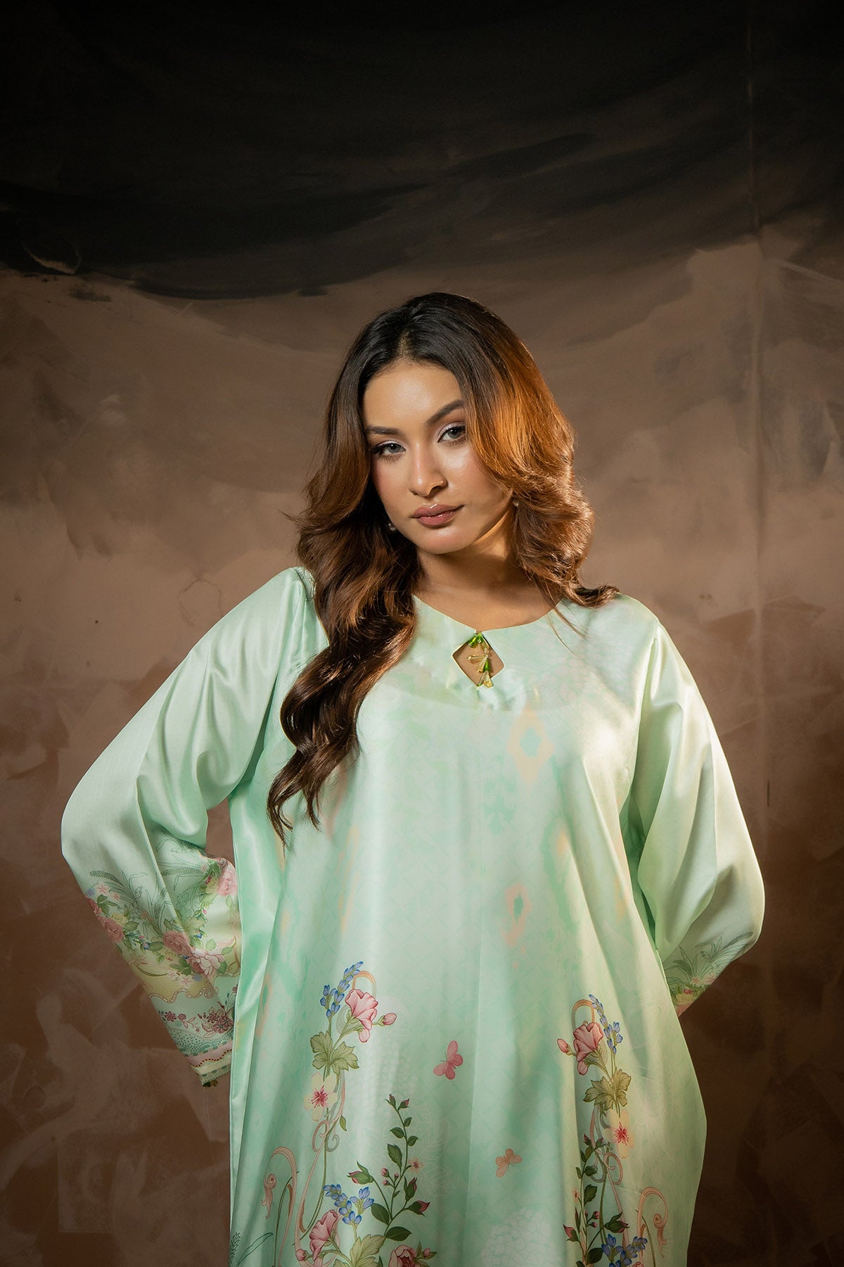 Mint Garden Printed Kaftan