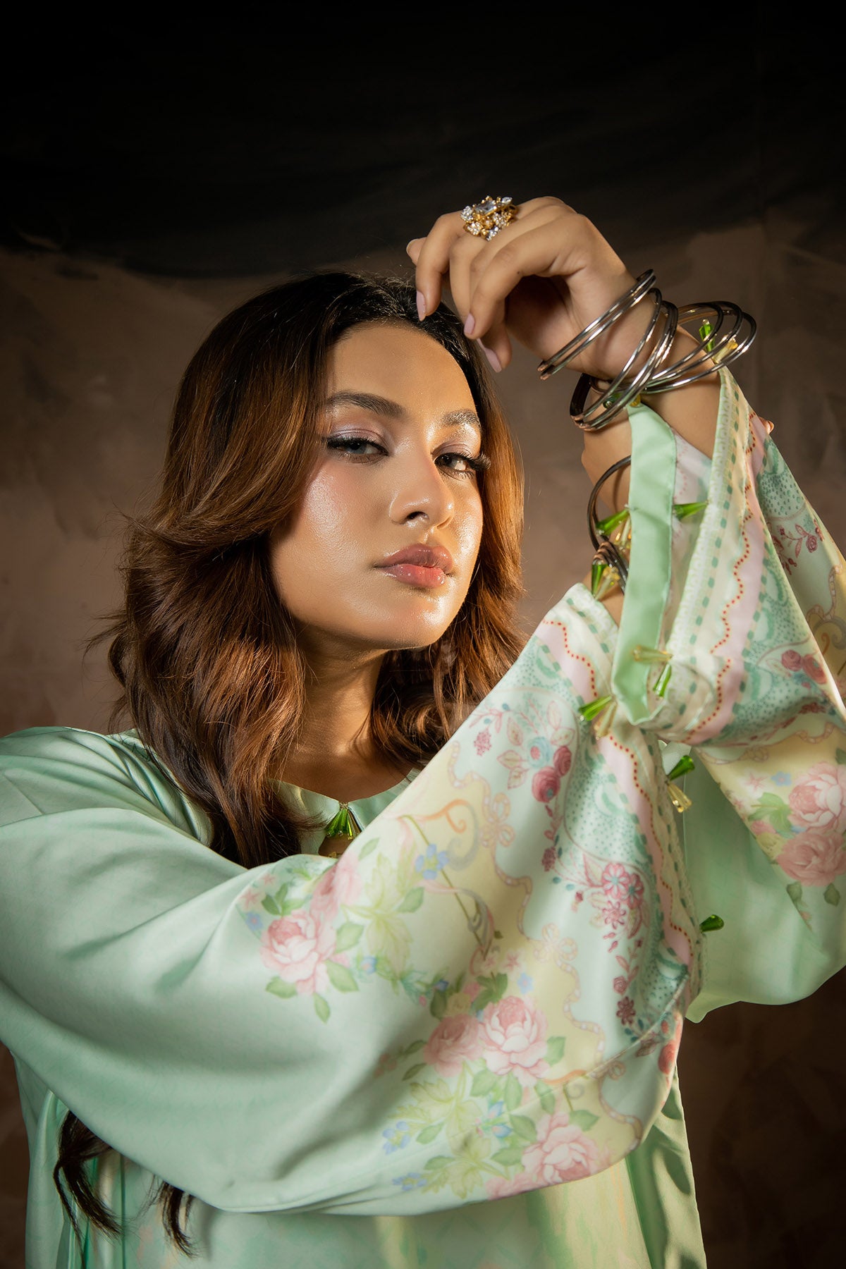Mint Garden Printed Kaftan