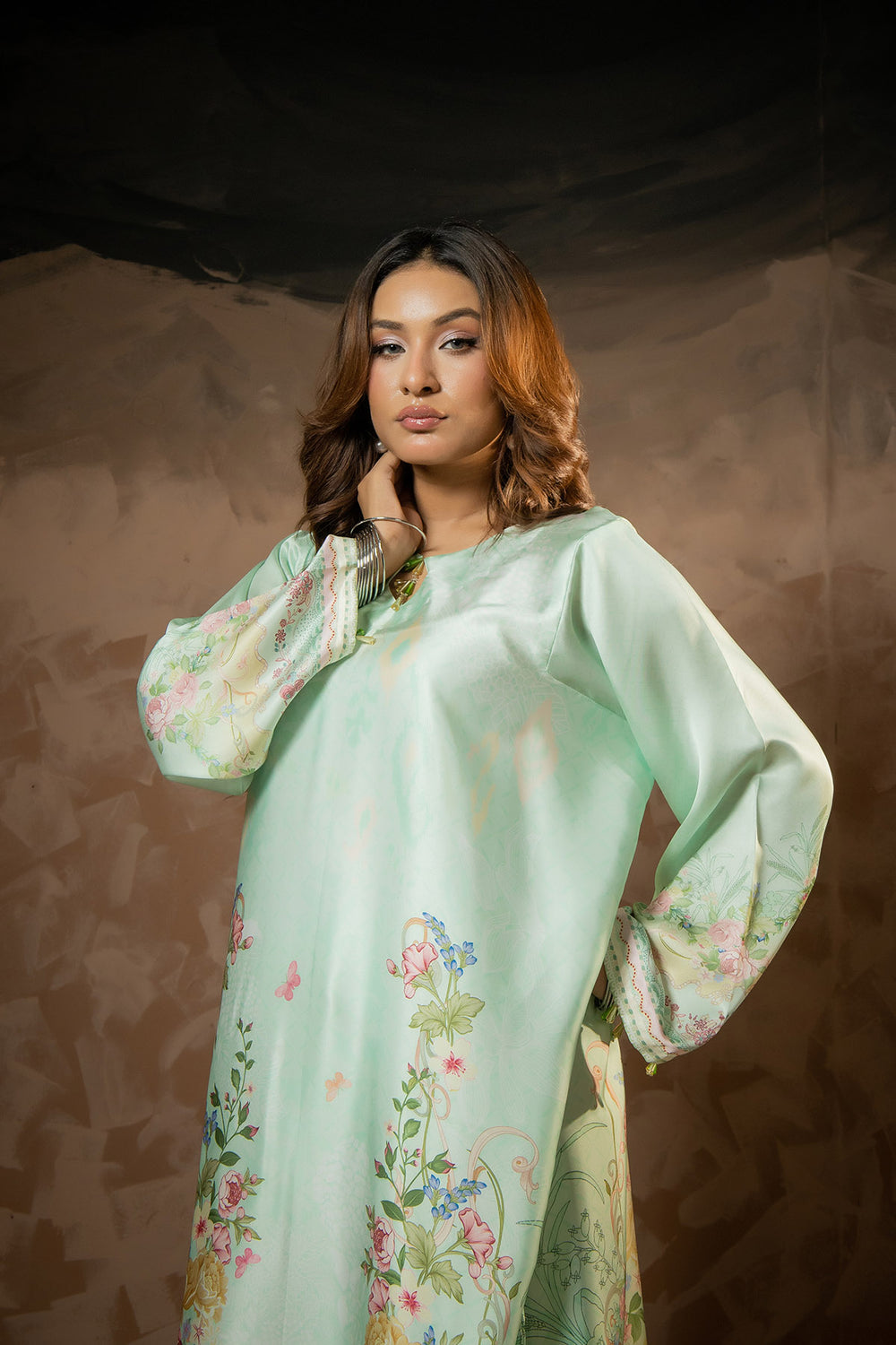 Mint Garden Printed Kaftan
