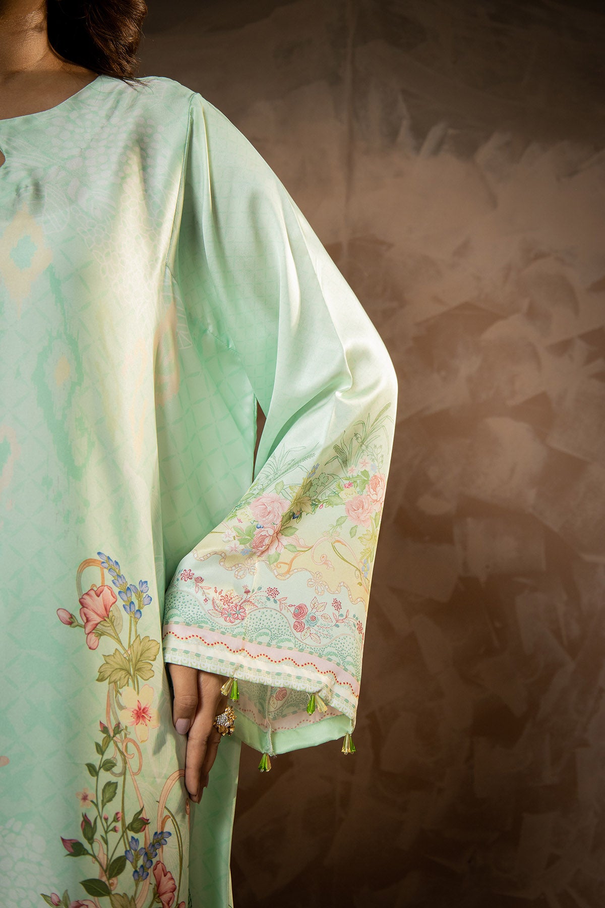 Mint Garden Printed Kaftan