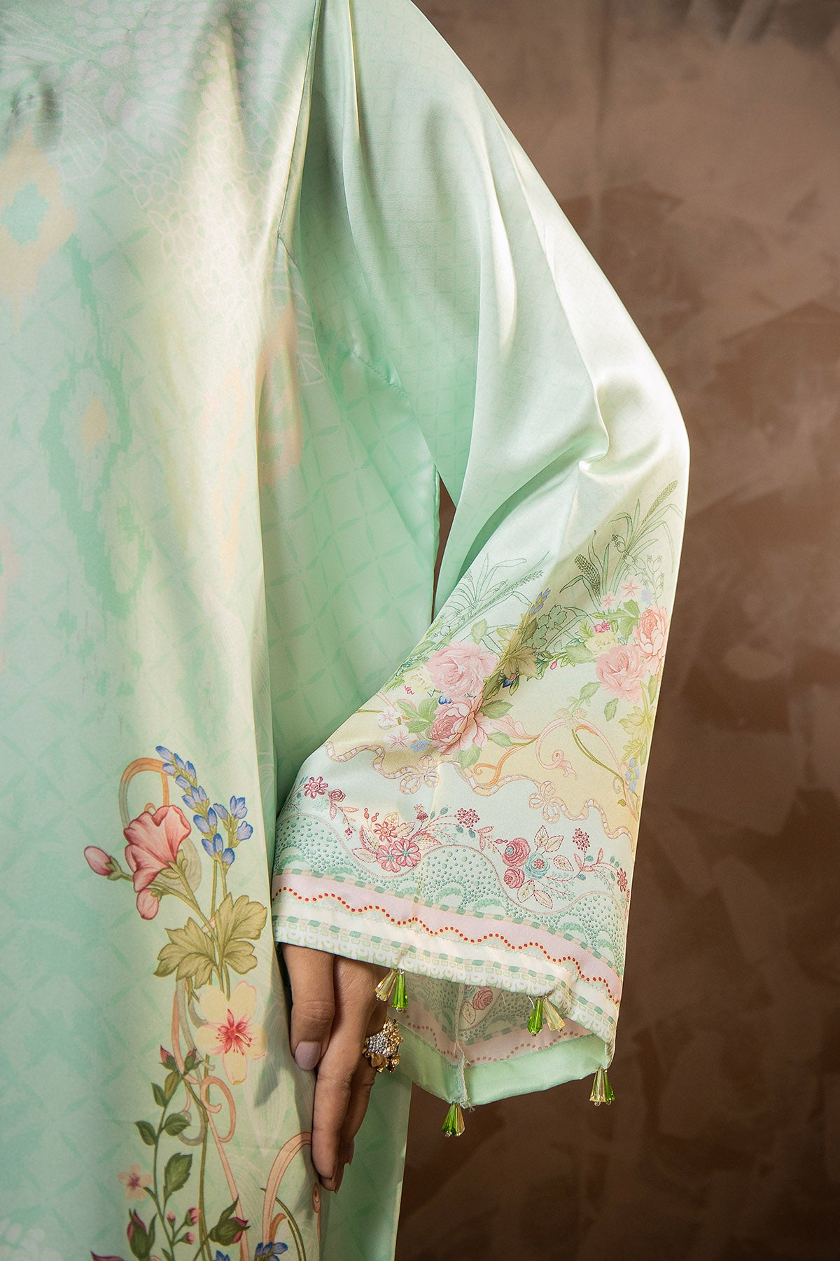 Mint Garden Printed Kaftan