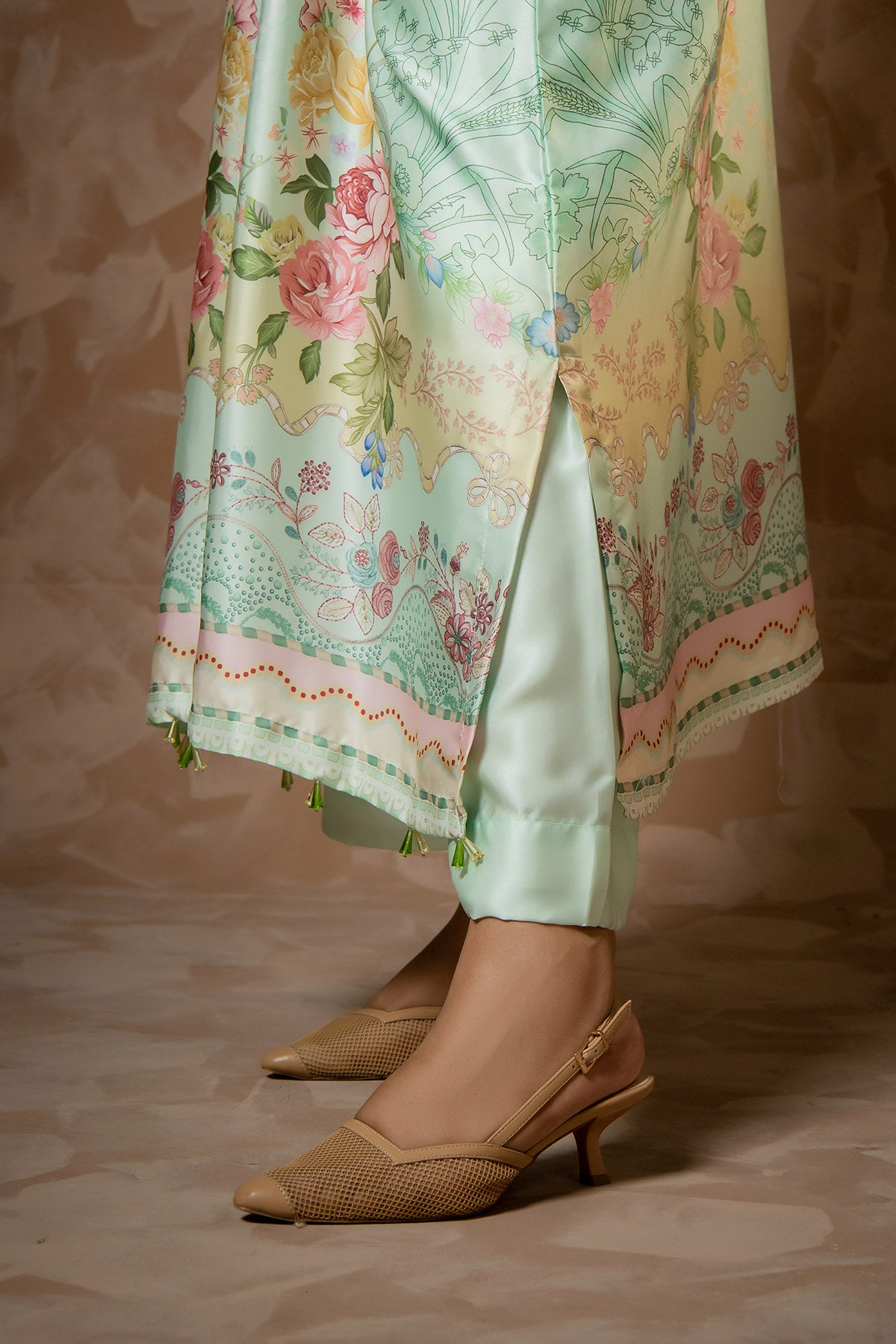Mint Garden Printed Kaftan