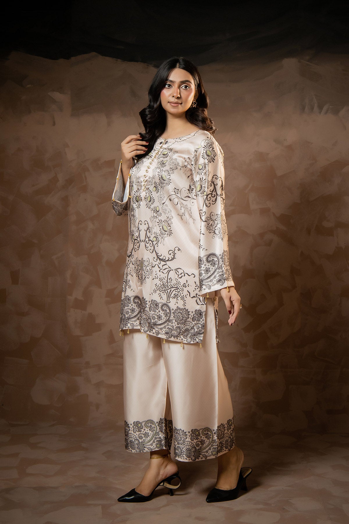 Ivory Paisley Printed Co-Ord Set