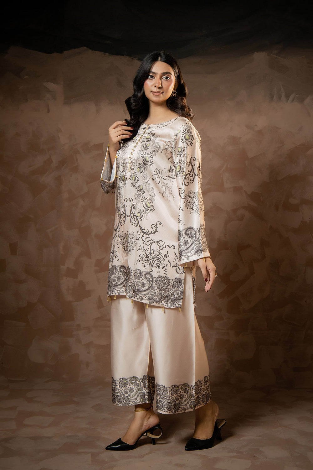 Ivory Paisley Printed Co-Ord Set