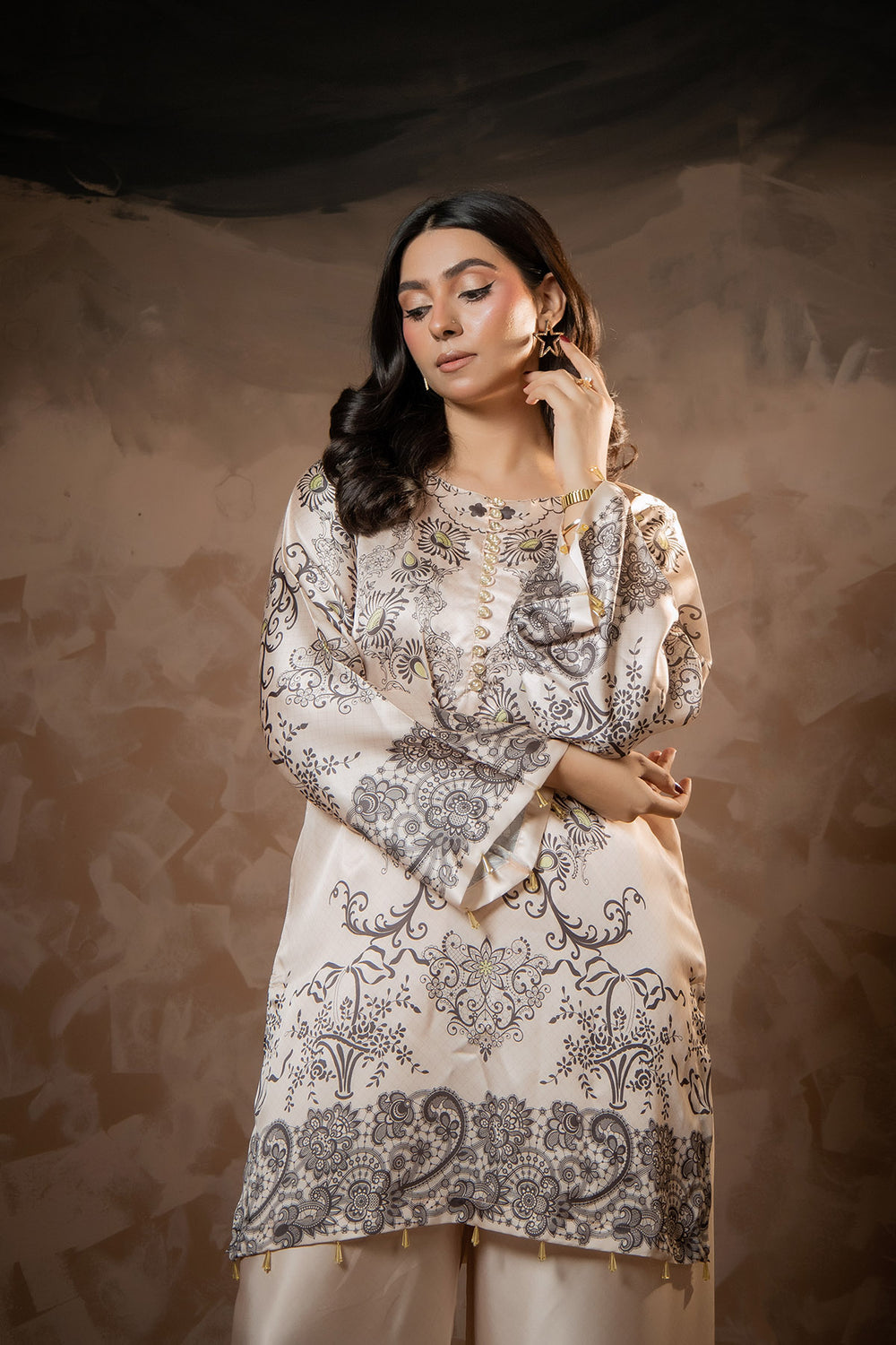 Ivory Paisley Printed Co-Ord Set