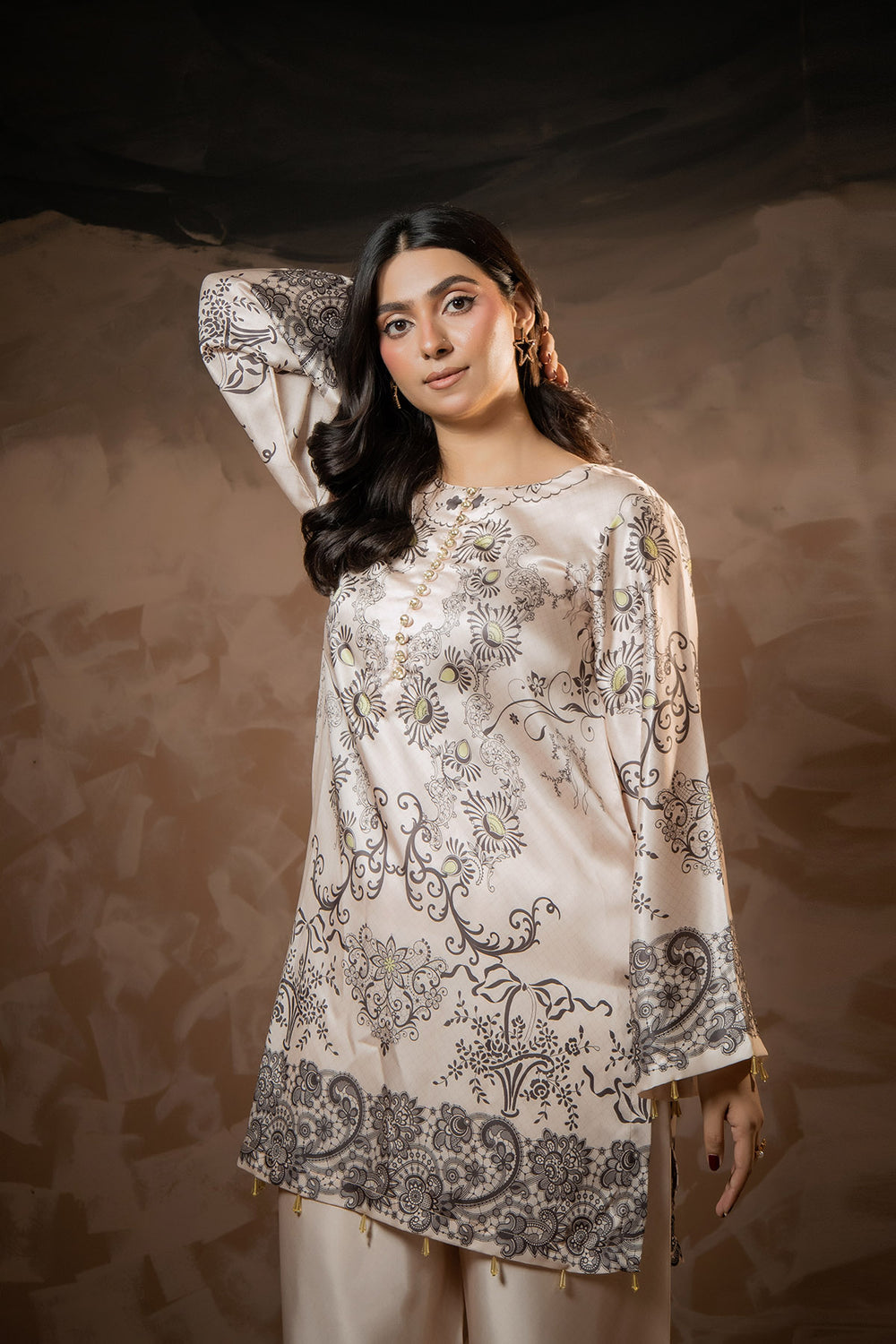 Ivory Paisley Printed Co-Ord Set