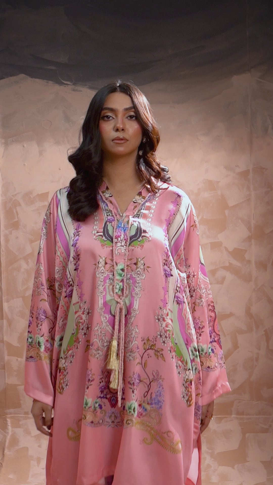 Blush Garden Printed Kaftan Set