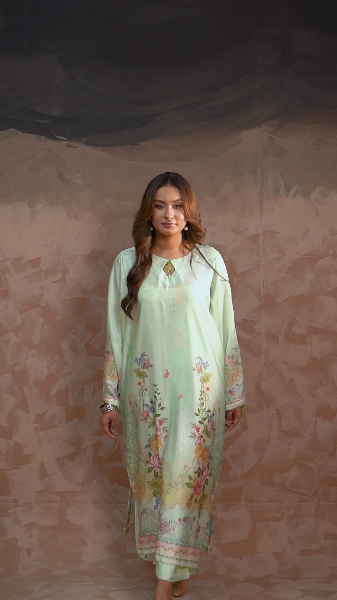 Mint Garden Printed Kaftan